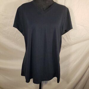 Champion Duo Dry Black V Neck Tee Shirt - XXL